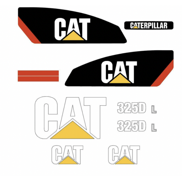 Наклейки на екскаватор CAT 325D Caterpillar Комлпект наліпок