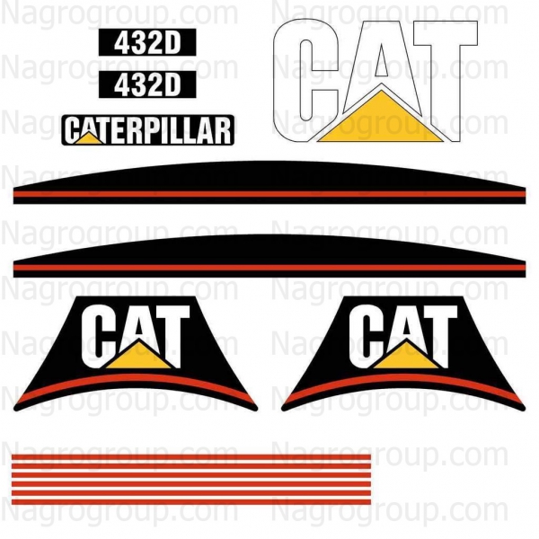 Наклейки на ЭКСКАВАТОР-ПОГРУЗЧИК Caterpillar 432 D CAT Катерпілер