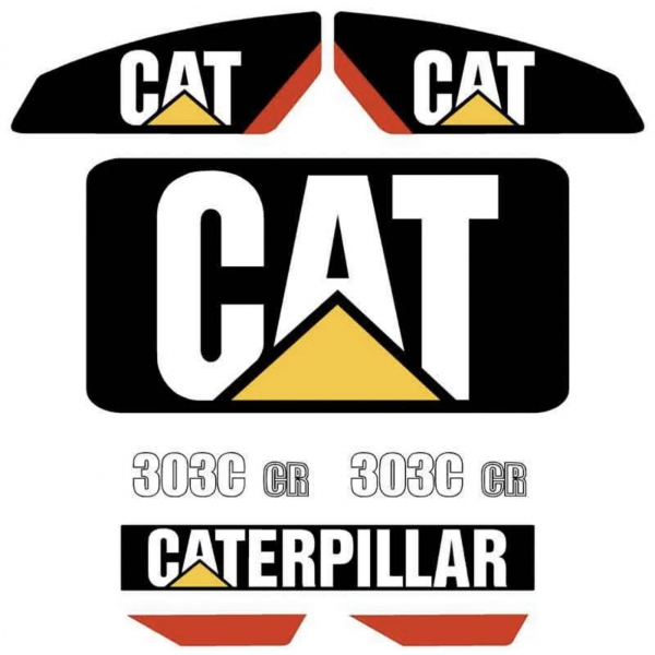 Комплект наклейок на CAT 303C Caterpillar наліпки на екскаватор