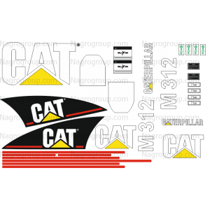 Наклейки на Caterpillar CAT M 312  КАТ Катерпілер М 312  Комплект наклейок