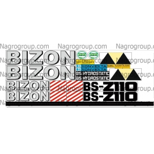 Комплект наклеек на комбайн Bizon Z110 Бизон З110 Бізон З110