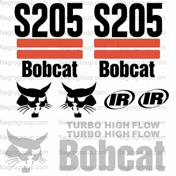 Комплект наклеек на мини-погрузчик Bobcat S205 Бобкет С205