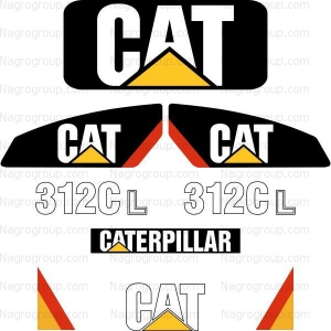 Наклейки на Caterpillar CAT 312 CL КАТ Катерпілер 312 СЛ Комплект наклейок