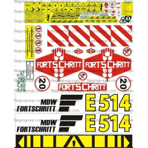 Комплект наклеек на комбайн Fortschritt Е514 Фортсчрит Е 514 Фортсчріт Є514