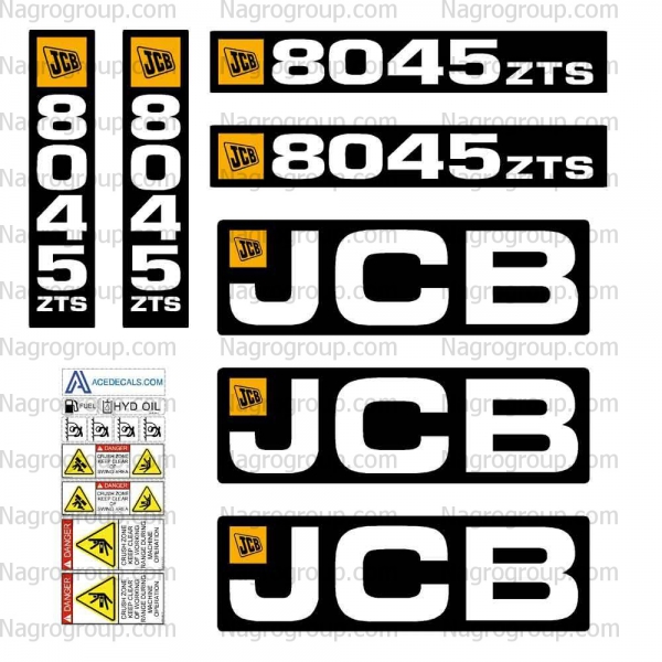 Комплект наклейок на JCB 8045 ZTS