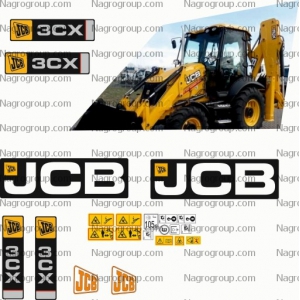 Комплект наклеек  на экскаватор-погрузчик JCB 3CX Джисиби 3ЦХ Джісібі 3ЦХ