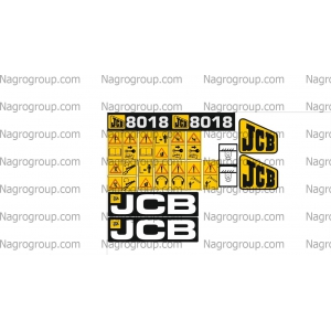 Комплект наклеек на мини-экскаватор  JCB 8018 Джисиби 8018 Джісібі 8018