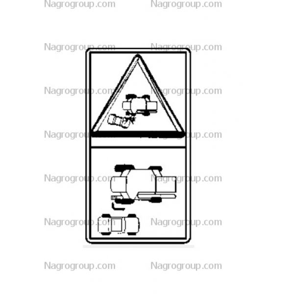 H174284 Предупреждающая наклейка слепые зоны на John Deere Джон Дир Джон Дір