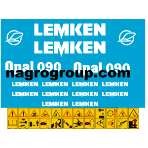 Комплект наклеек на плуг Лемкен Lemken Opal 090