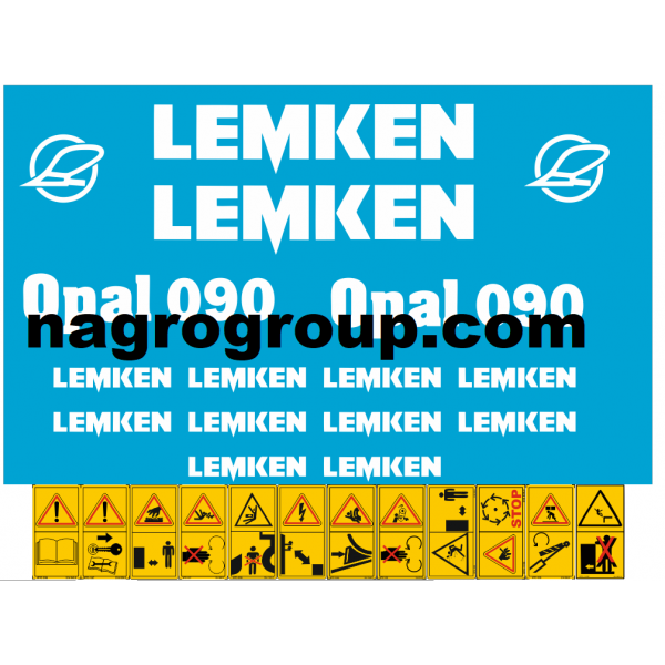 Комплект наклеек на Лемкен Lemken Opal 090