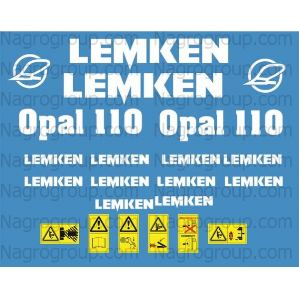 Комплект наклеек на плуг Лемкен Lemken Opal 110